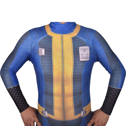 Fallout 4 Vault Jumpsuit Cosplay Suit Costume Adult Kids Tights Halloween Party - Picture 8 of 14