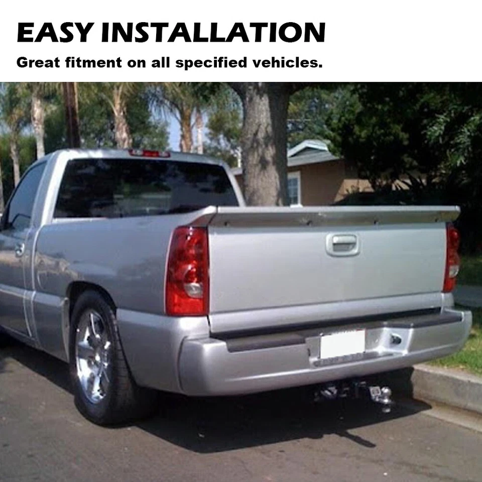 Fit For 99-06 Chevy Silverado GMC Sierra Pickup Tailgate Rear Spoiler Wing Black - Image 4 of 4