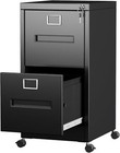 Upgraded 2 Drawer File Cabinet with Wheels,Lockable Metal Filing Cabinet