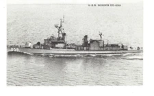 Postcard USS Norris DD 859 US Navy Destroyer Naval Ship Atlantic Fleet Gearing