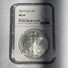 2007 $1 American Silver Eagle - NGC MS69 - 1ozt .999 silver