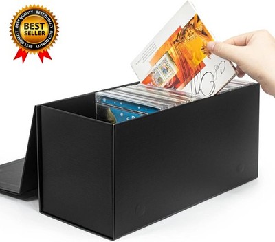 CD Storage Box DVD Storage Box- Durable 5.2 X 5.75 X 12 Inch Disc Holders