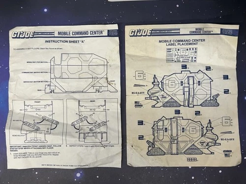 Headquarters Command Center GI Joe Blueprints Instructions 1983 ARAH 8