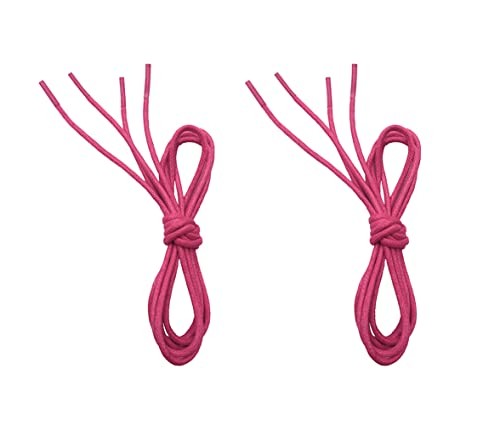 2 Pairs Waxed Round Dress Shoe Laces for Mens Dress Shoes, 1/8" Thin Business