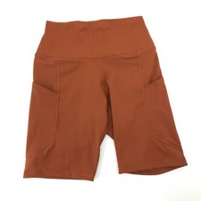 Nike Women's One High-Waisted 8" Biker Shorts With Pockets Burnt Sunrise Size S