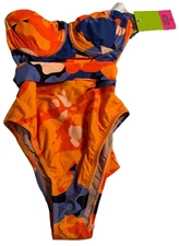 Tabitha Brown for Target Floral Print One Piece Swimsuit Size XS