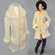 Vintage Yeti Zottel Fell Mantel Original 70er Wolle Kult Parka Hippie Kunst Pelz