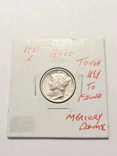 1931 S AU+ TOUGH KEY DATE MERCURY DIME