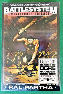 Ral Partha RPE #10-561 AD&D Billidum & Ogre Marauders Spid. Fair 1985 25mm misb