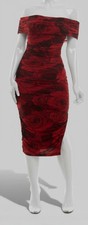 B. Darlin Juniors' Women's Red Off-Shoulder Lined Shirred Bodycon Dress Size XS