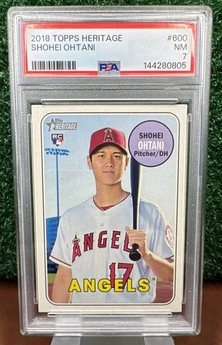 Shohei Ohtani RC 2018 Topps Heritage High Number #600 (RC) PSA 7 INVESTMENT CARD