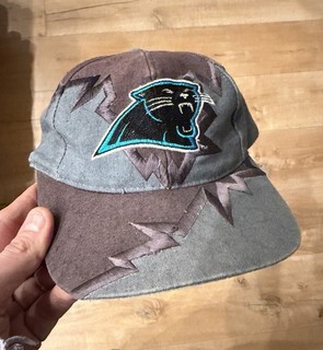 Vintage Snapback Carolina Panthers Drew Pearson NFL Shock raro bordo frastagliato anni 90