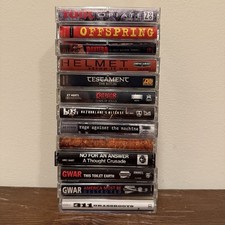 Lot of 13 Empty Hard Rock/Metal Cassette Cases, Replacements Inserts