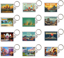 Various Asia - Fun Double Sided Large Keyring Gift/Present/Souvenir