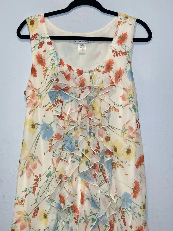 Vestido Midi Robbie Bee Floral Fada Chiffon Babado Tamanho 12 Cottagecore Feminino - Imagem 2 de 4