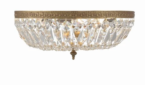 Crystorama Ceiling Mount 16" Wide Brass Crystal 3-Light Ceiling Light - Picture 5 of 7