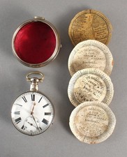 Antique c1822 Wm Galloway Fusee Pocket Watch, Waterhouse & Ryland Sterling Case