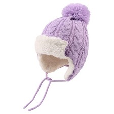 Winter Kids Beanie Hat Baby Knitted Hats Fleece Earflap Beanie Windproof Warm...