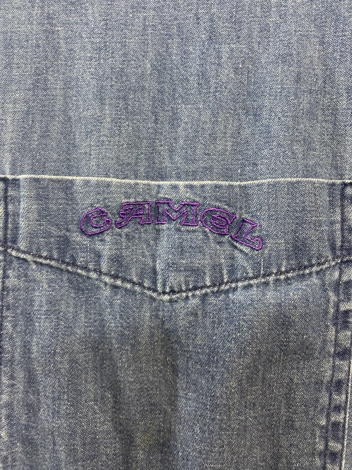 Camisa Vaquera Vintage CAMEL CIGARETTES TALLA GRANDE L Publicidad Y2K Años 90 Foto 3 de 4