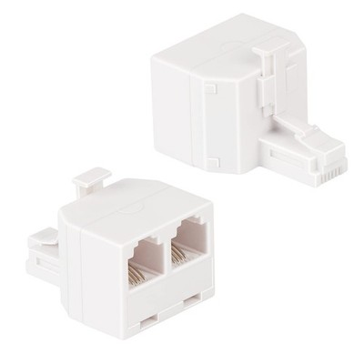 Lativu Phone Line Splitter, 2 Pack Phone Jack Splitter for Landline, White RJ11 