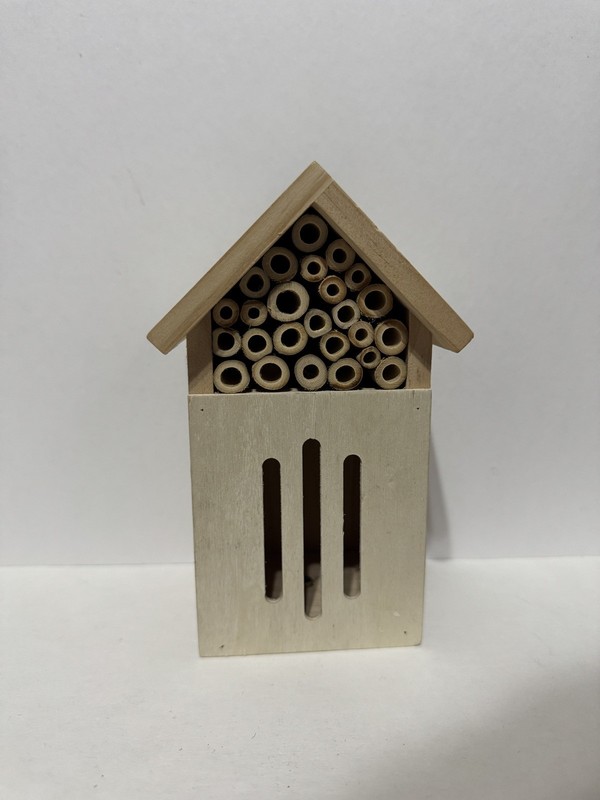Mason Bee House Wood Insect Hotel Eco Friendly Hive Natural Bug Habitat Barn 6”