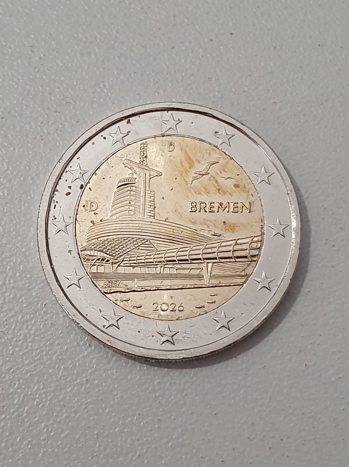 Pièce de 2 euro 2026 D Allemagne, Brême, Maison du Climat.