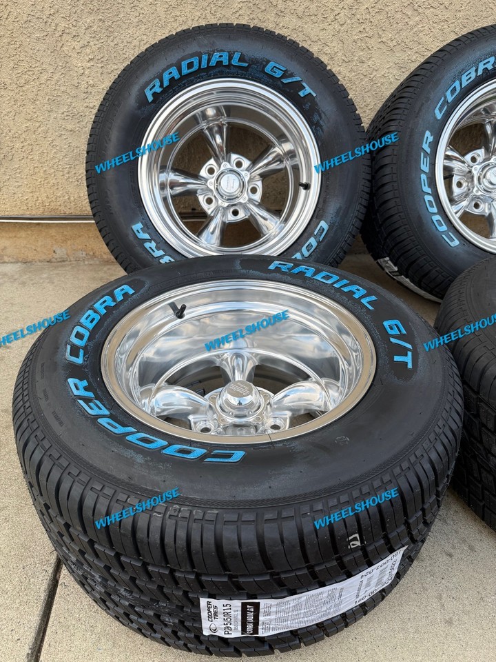 15x10 AMERICAN RACING VN515 POLISHED WHEELS RIMS COOPER TIRES CHEVY C10 ...