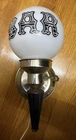 Metal Stand VTG 6" White Round "Bar" Milk Glass Lamp Globe Shade UNTESTED F1