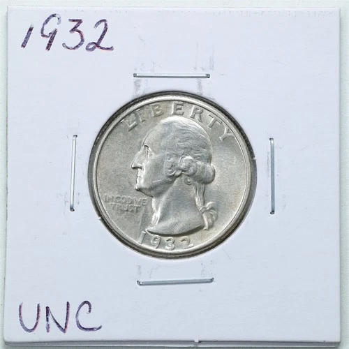 1932 25C Washington Silver Quarter Dollar in UNC Condition #6364