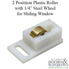 2 Position Plastic Roller with 1/4 Inch Steel Wheel for Slid
