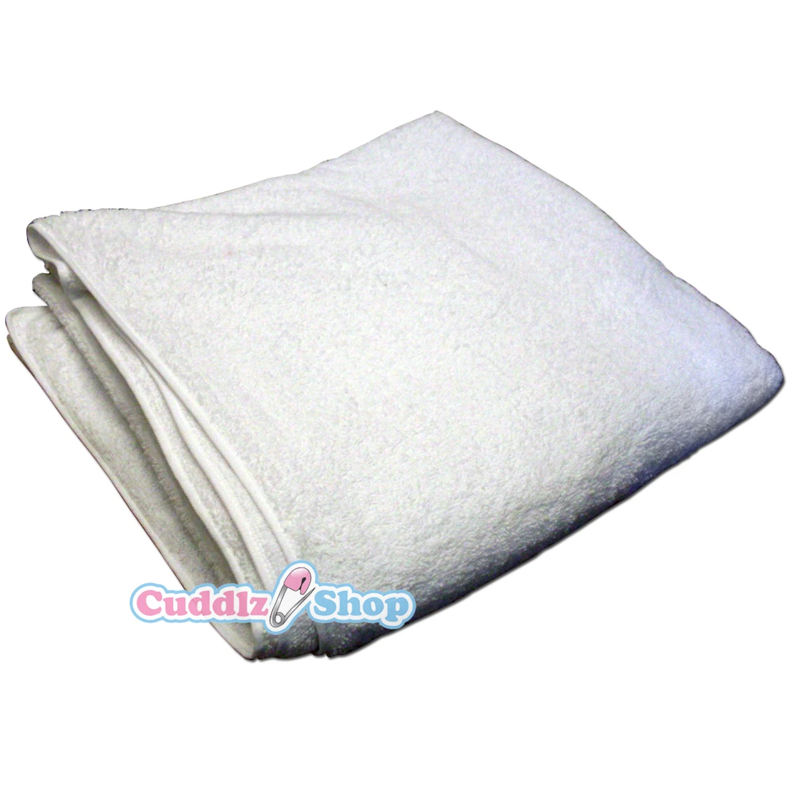 Cuddlz 60x60 Inches 152x152cm Terry Towelling Washable Adult Nappy Diaper White
