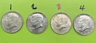 4 Lot Of Kennedy 1968 Half Dollars 1/2 Dollar JFK Coins Exactly As Shown