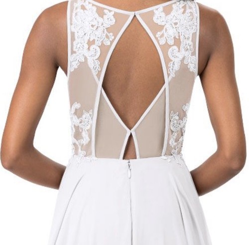 Azazie Kitty Elfenbein Brautkleid Beinschlitz Größe 10 Neu mit Etikett Outdoor Strand Hochzeit - Bild 2 von 12