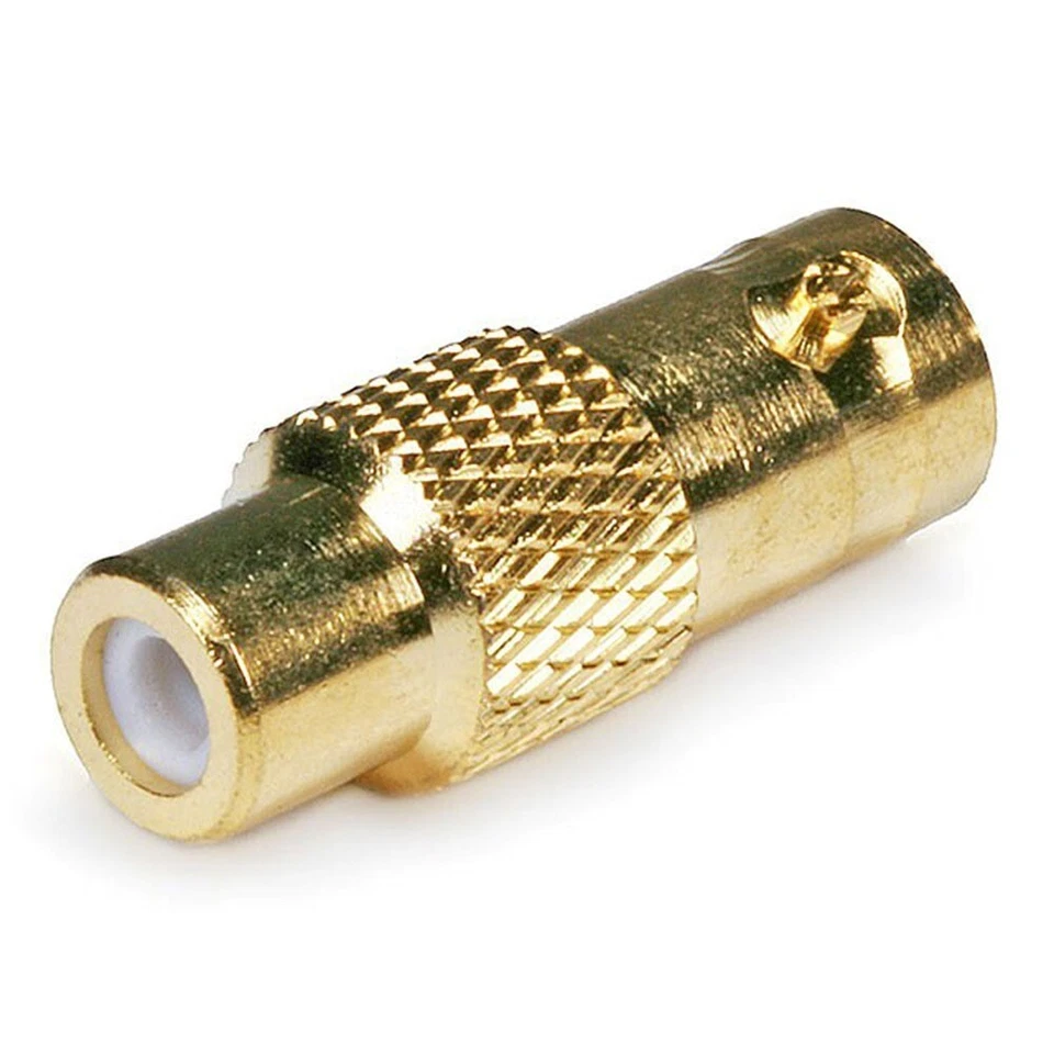 6 Pcs BNC Female to RCA Female Coax Coaxial Adapter CCTV Video Connector Gold - Image 2 of 3