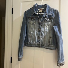 Stetson Women’s Denim Jacket Studded Size Large 