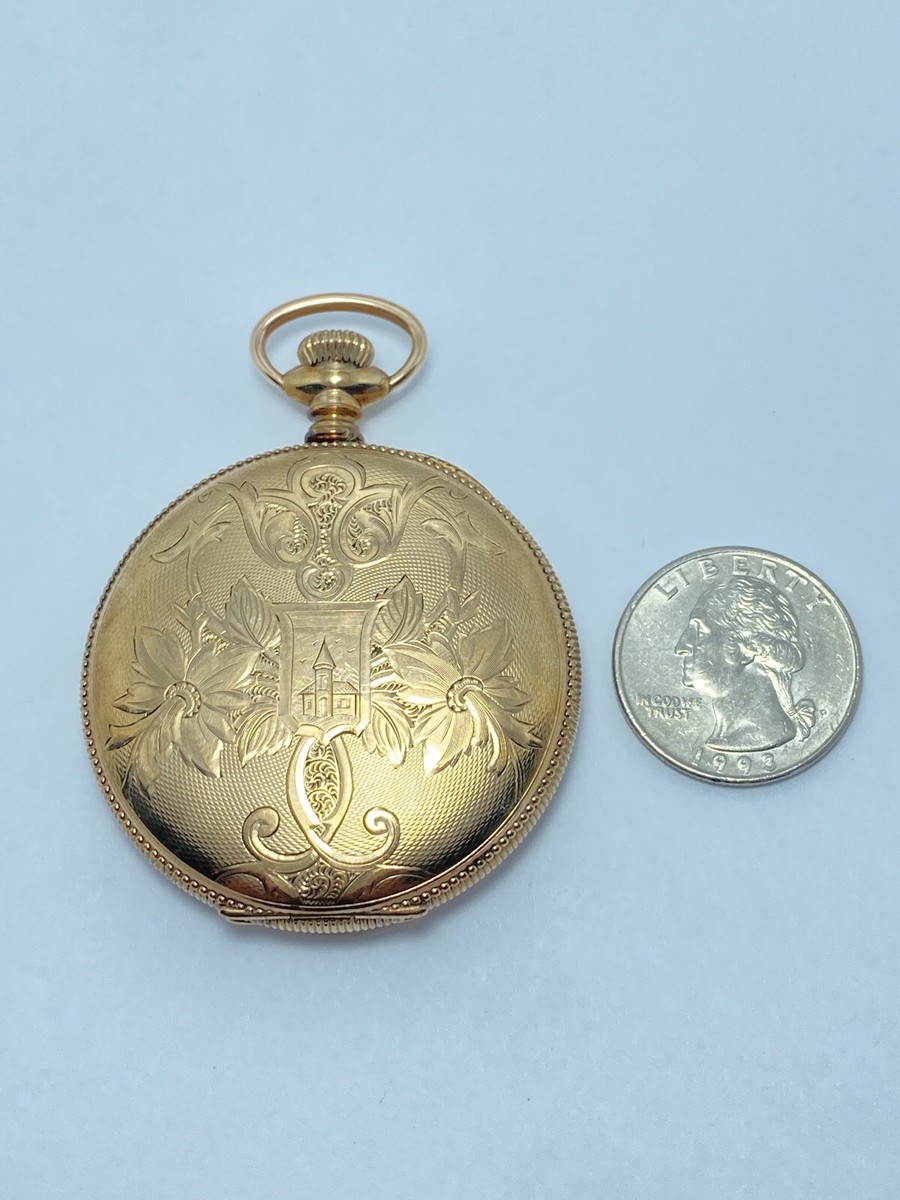Vintage 1890's American Waltham Watch Co. Gold Hunter Case Pocket