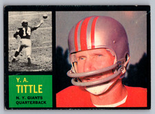 1962 TOPPS #102 Y. A. TITTLE GIANTS