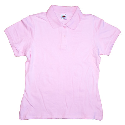 Fruit of the Loom Polo Shirt Lady Fit Short XS Pink Shirt Womens Polo Shirt Shirt