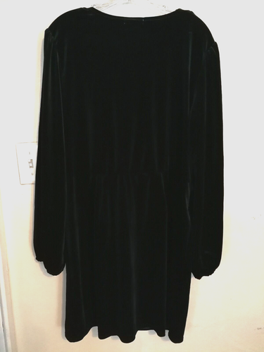 Nine West Womens Dress XXL Green Shady Moss Knee Length Pedal Ruffle Long Sleeve - Picture 2 of 4