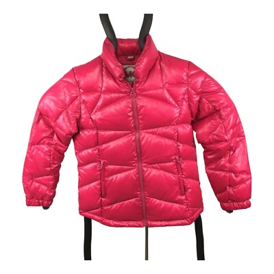 Michael Kors Puffer Coat Bright Hot Pink Sz L Large Womens Jacket Shiny 