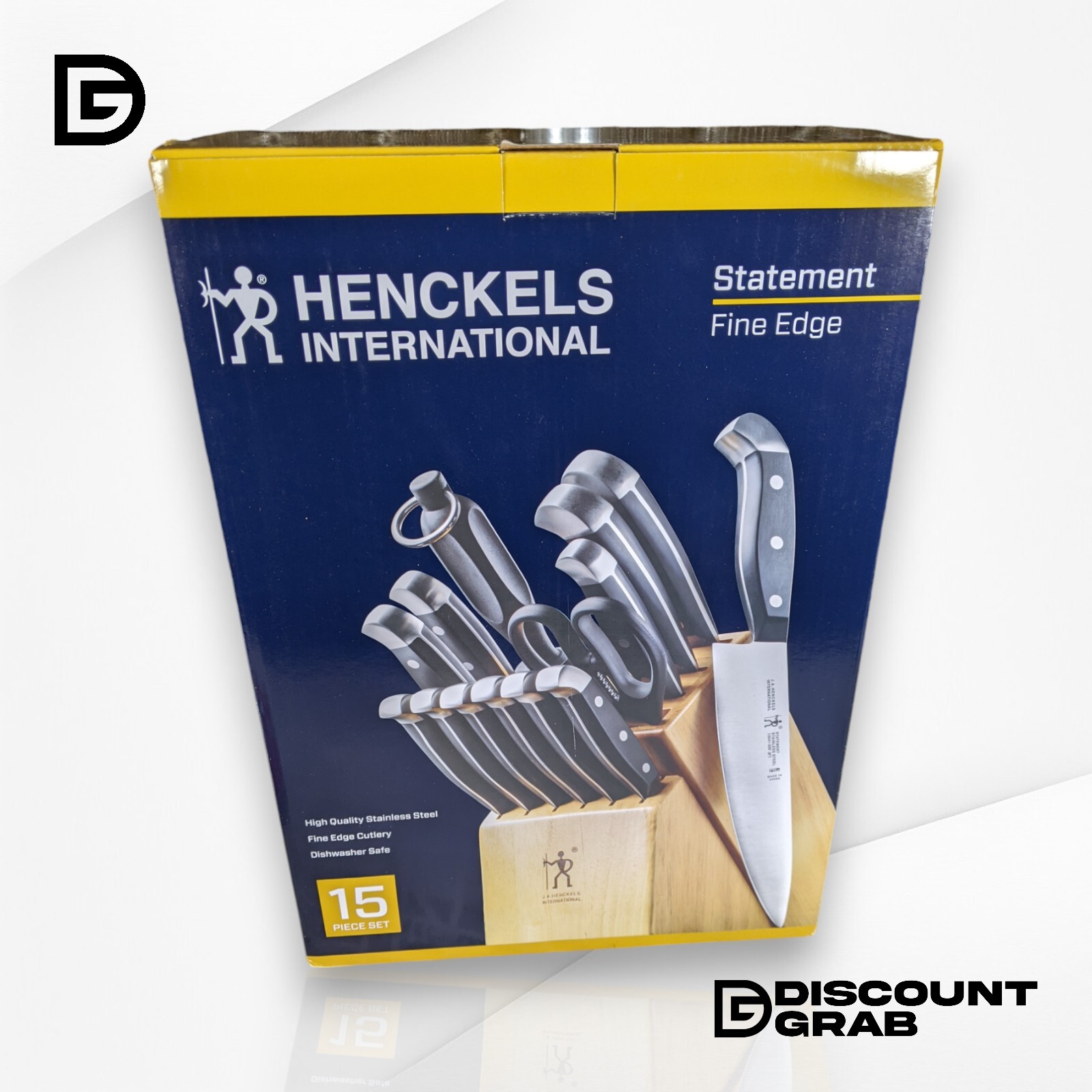 HENCKELS Premium Quality 15-Piece Knife Set with Block