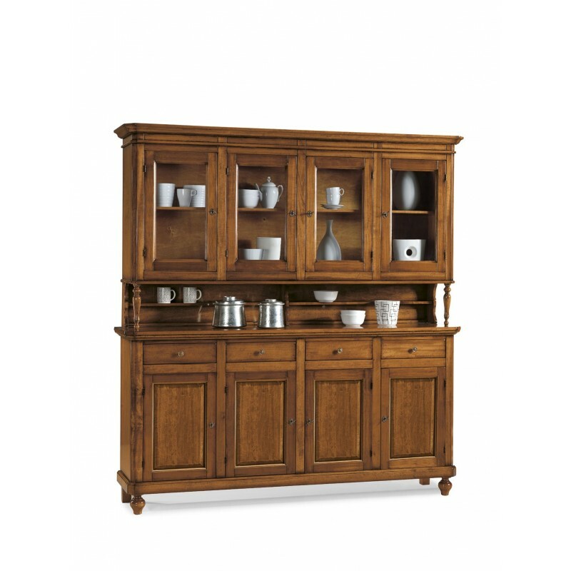 Credenza Cucina/Soggiorno In Rovere Marrone 120x30,5x70cm - Mobile Con Vetrina E Ampio Storage - Foto 5