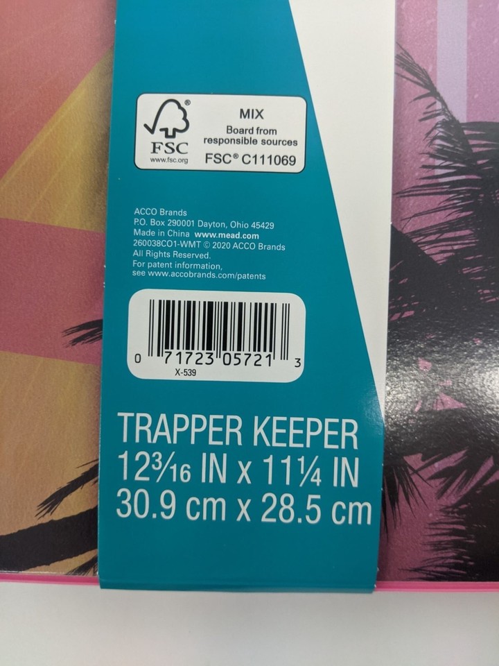 Mead Original Trapper Keeper Binder Retro Portfolio Vintage Style