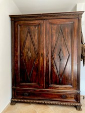 Armadio antico grande in legno a 2 ante - guardaroba epoca vintage 