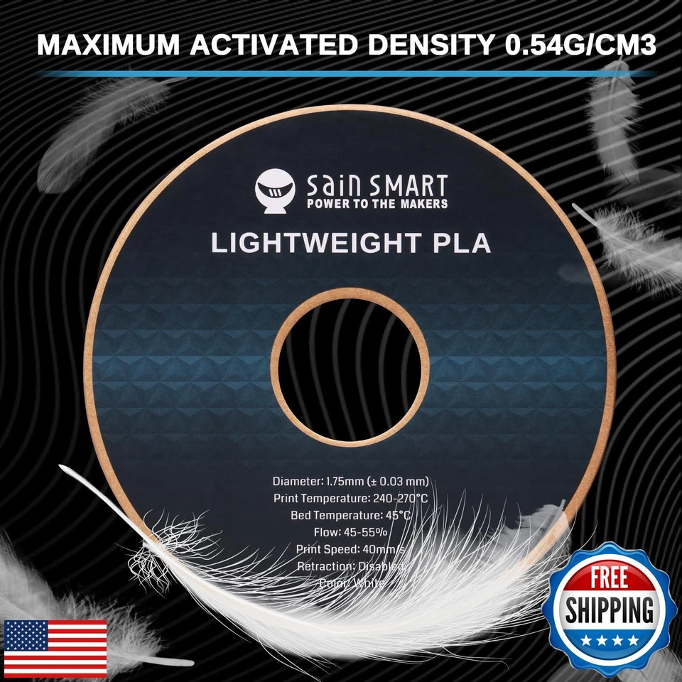 SainSmart Light Weight Filament 1.75mm, LW-PLA Low-Density Active Foaming 3D  - Image 2 of 4