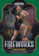 2023 Panini Prizm WNBA FIREWORKS Green Prizm #5 Dearica Hamby - Los Angeles