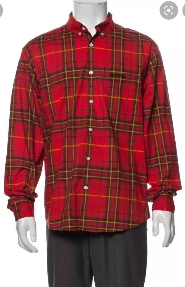 Supreme New York SS21 Spray Tartan Shirt Men's size Large