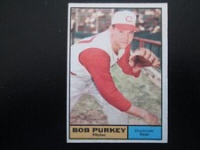 BOB PURKEY 1961 TOPPS BASEBALL CARD # 9 UPPER GRADE
