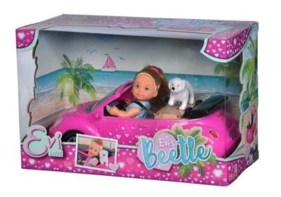 Simba Puppe Evi Love Evi's Beetle Cooles Puppenauto mit Hund 105731539