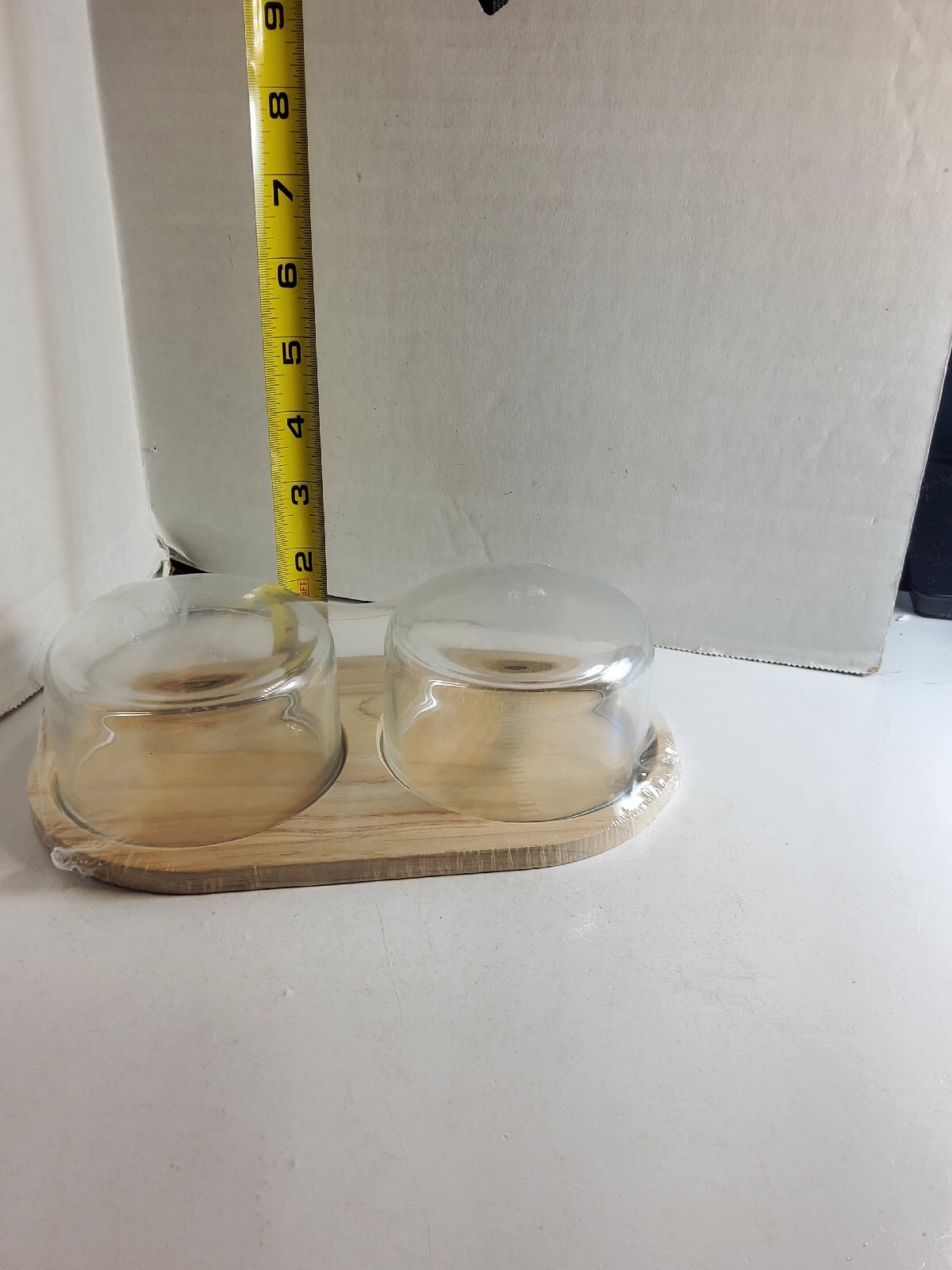 Target HORIZON Cloche Board Tray with 2 Glass Dome Lids eBay